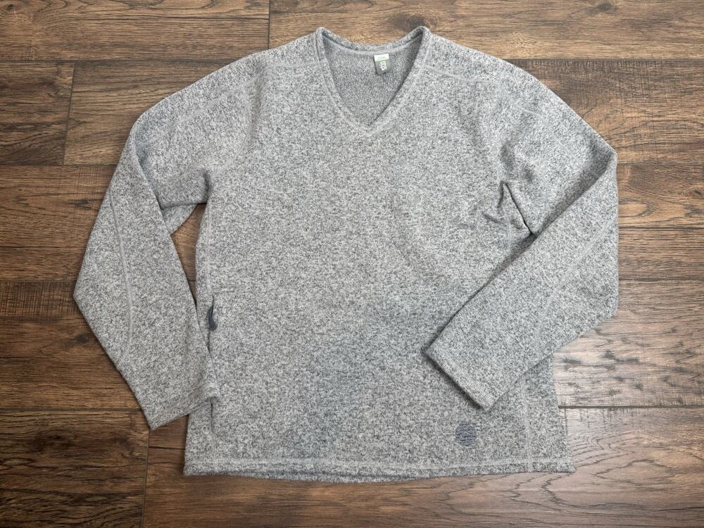 Stio V-Neck Wilcox Fleece Sweater Sweatshirt Men's Size Large Gray